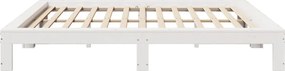 vidaXL Σκελετός Κρεβ. Χωρίς Στρώμα Λευκό 200x200 εκ Μασίφ Πεύκο