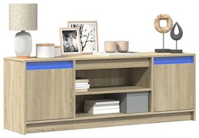 Έπιπλο Τηλεόρασης με LED Sonoma Δρυς 139,5x34x50 εκ. Επεξ. Ξύλο