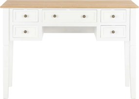 vidaXL Γραφείο Λευκό 109,5 x 45 x 77,5 εκ. Ξύλινο