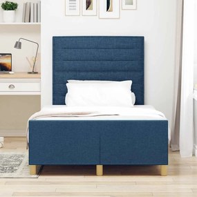 vidaXL Σκελετός Κρεβατιού με κεφαλάρι Μπλε 120 x 200 cm ύφασμα