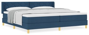 vidaXL Κρεβάτι Box Spring με Στρώμα Μπλε, 200 x 200 cm, Υφασμάτινο