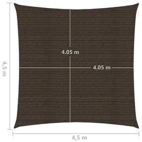 Πανί Σκίασης Καφέ 4,5 x 4,5 μ. από HDPE 160 γρ./μ² - Καφέ