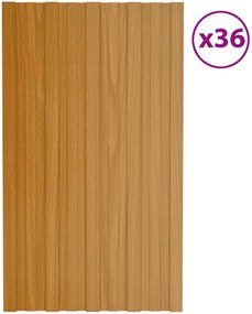 vidaXL Πάνελ οροφής 36 τεμ. Φυσικό 80 x 45 cm Γαλβανισμένος χάλυβας
