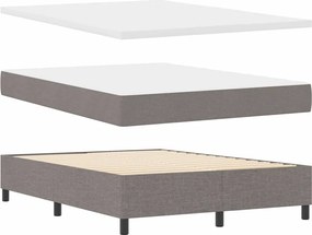 vidaXL LED Κρεβάτι με βάθρο με στρώμα Taupe 140 x 190 cm ύφασμα