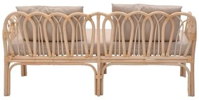 Σαλόνι Ytrone-Siderty σετ 2τεμ rattan σε φυσική απόχρωση 80x80x45 εκ.
