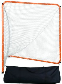 VEVOR Lacrosse Goal, 6' x 6' Lacrosse Net, Steel Frame Backyard Lacrosse Training Equipment, Portable Lacrosse Goal with Carry Bag, Quick & Easy Setup, Perfect for Youth Adult Training, Orange