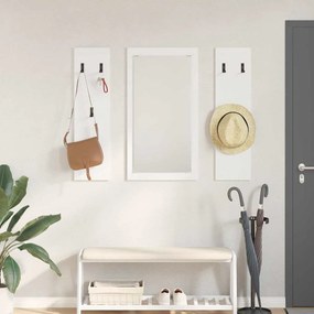 vidaXL Τοίχου Κρεμάστρα Λευκό 96 x 1.5 x 90 εκ Επεξεργασμένο ξύλο