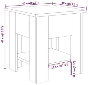 vidaXL Τραπεζάκι Σαλονιού Καπνιστή Δρυς 40 x 40 x 42 εκ από Συνθ. Ξύλο