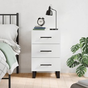 vidaXL Κομοδίνο Λευκό 40 x 40 x 66 εκ. από Επεξεργασμένο Ξύλο