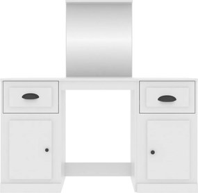 vidaXL Μπουντουάρ με Καθρέφτη Λευκό 130 x 50 x 132,5 εκ.