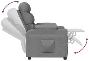 vidaXL Πολυθρόνα Ανακλινόμενη Ανοιχτό Γκρι Υφασμάτινη