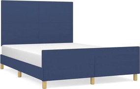 vidaXL Σκελετός Κρεβατιού Χωρίς Στρώμα Μπλε 140x200 εκ.Υφασμάτινο