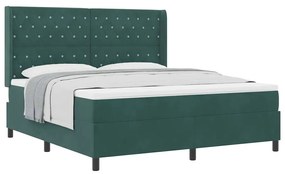 vidaXL Κρεβάτι με ελατήρια Σκούρο πράσινο 180 x 200 cm Βελούδο
