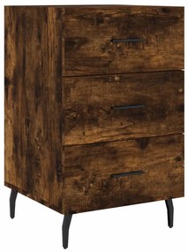 vidaXL Κομοδίνο Καπνιστή Δρυς 40 x 40 x 66 εκ. από Επεξεργασμένο Ξύλο