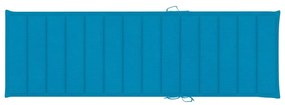 Ξαπλώστρα Διπλή Εμποτισμένο Ξύλο Πεύκου &amp; Μπλε Μαξιλάρια - Μπλε