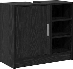 vidaXL Ντουλάπι Μπάνιου Μαύρη Οξυά 63 x 29 x 55 cm Επεξεργασμένο ξύλο