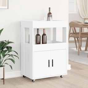 vidaXL Τρόλεϊ Μπαρ Λευκό 60x39,5x89 εκ. Επεξ. Ξύλο
