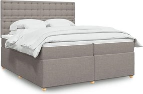 vidaXL Κρεβάτι Boxspring με Στρώμα Taupe 200x200 εκ. Υφασμάτινο