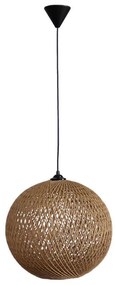 Φωτιστικό Οροφής Silk-02 Φ35 1/L Pendel Ε/27 31-1140 Black-Brown Heronia Rope