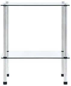 vidaXL Ραφιέρα 2 Επιπέδων Διαφανής 40 x 40 x 47 εκ. από Ψημένο Γυαλί