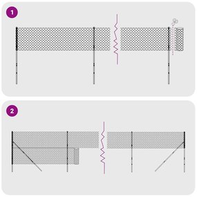 vidaXL Συρματόπλεγμα Περίφραξης Ανθρακί 1,8 x 10 μ. με Καρφωτές Βάσεις