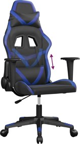 vidaXL Καρέκλα Gaming Μαύρο/Μπλε από Συνθετικό Δέρμα