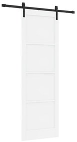 vidaXL Συρόμενη Πόρτα με Σετ Εξαρτημάτων Λευκή 78x232 εκ. Στερεό Ξύλο Πεύκου