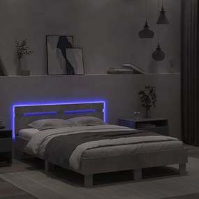Πλαίσιο Κρεβατιού με Κεφαλάρι/LED Γκρι Σκυροδεμ. 120x200 εκ - Γκρι