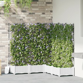 vidaXL Γλάστρα Κήπου με Πύργο 5 τεμ Λευκή 120x120x125.5 εκ