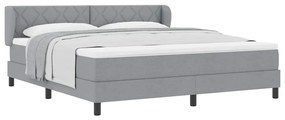 vidaXL Κρεβάτι box spring με στρώμα Ανοιχτό γκρι 180 x 200 cm ύφασμα