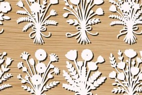 Σετ των 2 Intra απο ξύλο plywood 3mm-4mm πάχος – Ξύλινο Flower Cut Mega Bundle 1624 Δίασταση 20x20 cm INTRAFABR-122519965