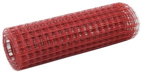 vidaXL Συρματόπλεγμα Κόκκινο 25x0,5 μ. Ατσάλι με Επικάλυψη PVC