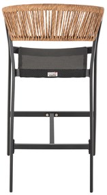 ΣΚΑΜΠΟ ΑΛΟΥΜΙΝΙΟΥ HM5892.15 ΜΕΣΑΙΟΥ ΥΨΟΥΣ RATTAN &amp; TEXTLINE ΜΑΥΡΟ ΜΠΕΖ 56,5x57x99,5Y (1 Τεμμάχια)