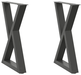 vidaXL Πόδια Τραπεζαρίας 2 τεμ. Ανθρακί 50x(72-73,3) εκ. Ατσάλι