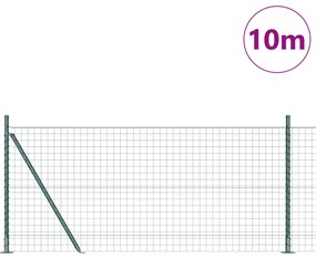 vidaXL Ευρωπαϊκό Φράχτη με 7 Στήλες 1x10 μ Γαλβανισμένος Χάλυβας