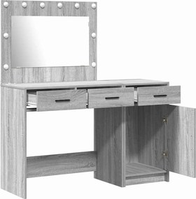 vidaXL Τραπέζι περιποίησης με συρτάρι 2 pcs Γκρι Επεξεργασμένο ξύλο