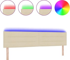 vidaXL LED κεφαλάρι με φώτα λωρίδας LED Κρεμ 200 cm Πολυεστέρας