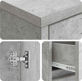 vidaXL Ντουλάπι Μπάνιου Γκρι Σκυροδέματος 35 x 36,5 x 85 εκ.