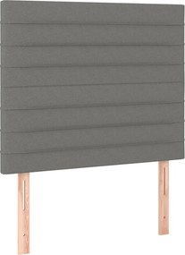 vidaXL Κρεβάτι Boxspring με Στρώμα Σκούρο Γκρι 100x200 εκ. Υφασμάτινο