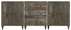 vidaXL 3 τεμαχίων Sideboards ανοιχτό γκρι μασίφ ξύλο Mango