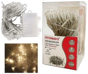 200 Χριστουγεννιάτικα Λαμπάκια LED Αδιάβροχα Φυσικό Λευκό 20μ σε Σειρά Fairy String Lights Rice Light Arrango AN79489
