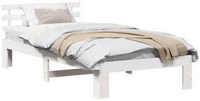 vidaXL Κρεβάτι Από Ξύλο Πεύκου Λευκό Ξύλο 80 x 200 cm Λευκό Κρεβάτι