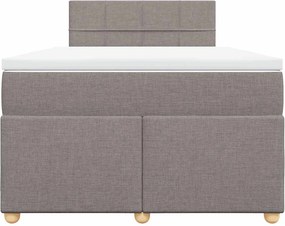 vidaXL Κρεβάτι Boxspring με Στρώμα Taupe 120x190 εκ. Υφασμάτινο