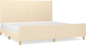 vidaXL Σκελετός Κρεβατιού Χωρίς Στρώμα Κρεμ 200x200 εκ. Υφασμάτινο