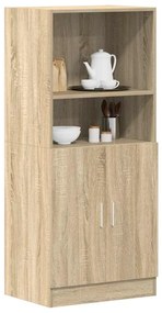 Στήλη Κουζίνας Sonoma Δρυς 57x41,5x131,5 εκ. Επεξεργασμένο Ξύλο - Καφέ