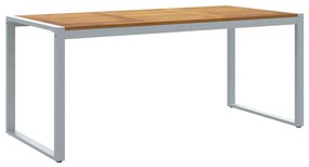 vidaXL Σέτ φαγητού για κήπο 7 pcs Γκρι και καφέ 180 x 90 x 75 cm
