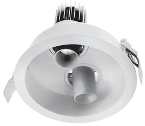 Σποτ Χωνευτό Led 1927 2x9W 3000K 90Lm White Round Αλουμίνιο