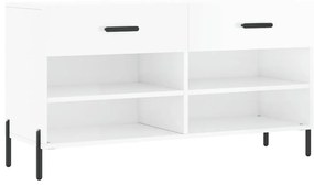 vidaXL Παπουτσοθήκη Γυαλιστερό Λευκό 102x35x55 εκ. Επεξεργασμένο Ξύλο