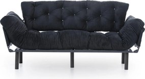 Τριθέσιος Καναπές Κρεβάτι Μαύρο TONNE 70x185x85