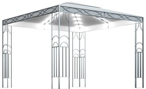 vidaXL Κιόσκι με Φωτάκια LED Κρεμ 300 x 300 εκ.